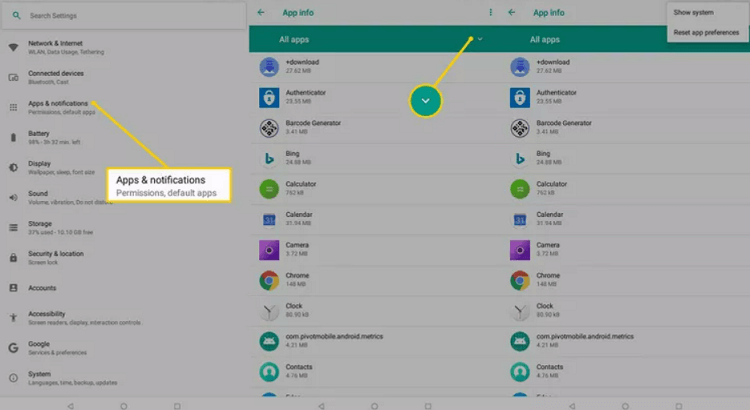 find hidden apps in system settings