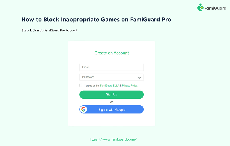 How to Sign Up FamiGuard Pro Account