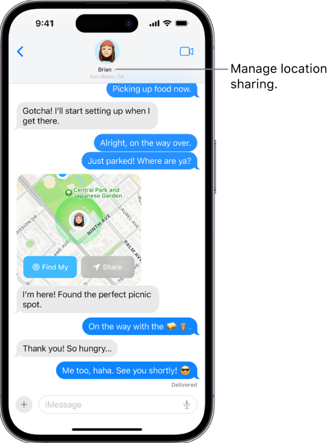 imessage share location