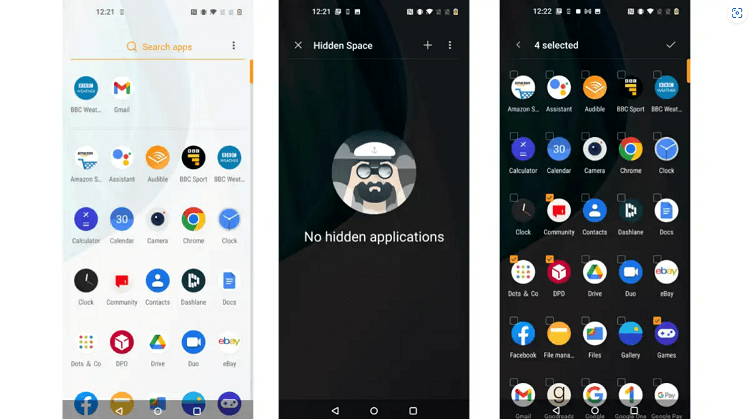 the feature of hide apps on oneplus