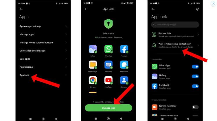 the feature of hide apps on xiaomi