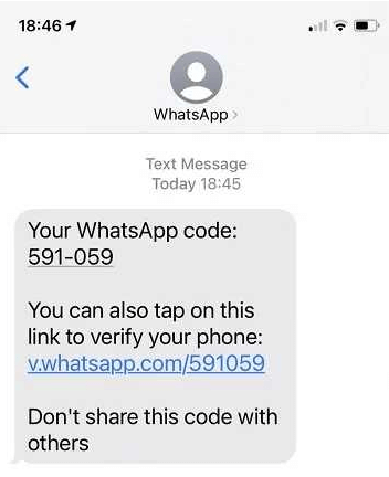 getting whatsapp verification code