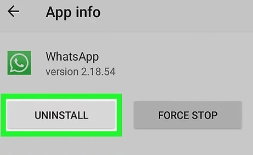 uninstall whatsapp