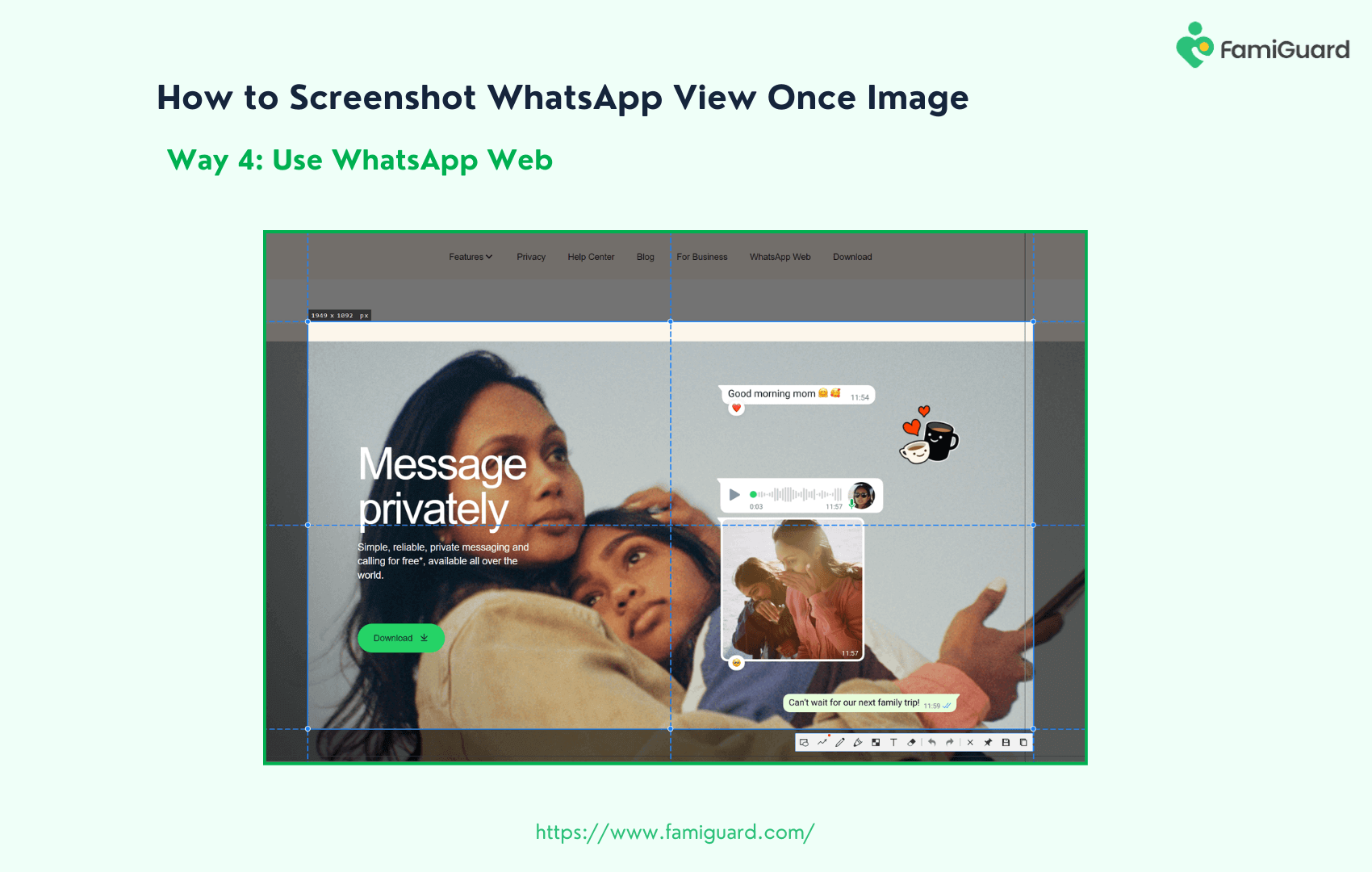 Use WhatsApp Web to Screenshot WhatsApp View Once Image