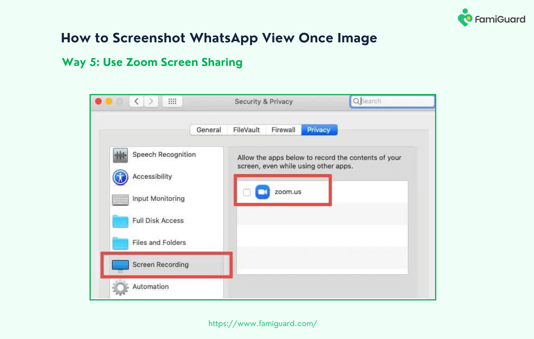 Use Zoom Screen Sharing to Screenshot WhatsApp View Once Image