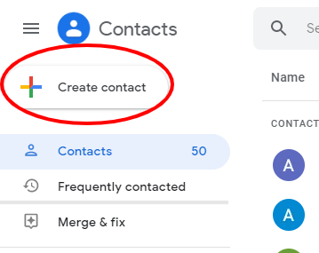 create your gmail address to google contacts