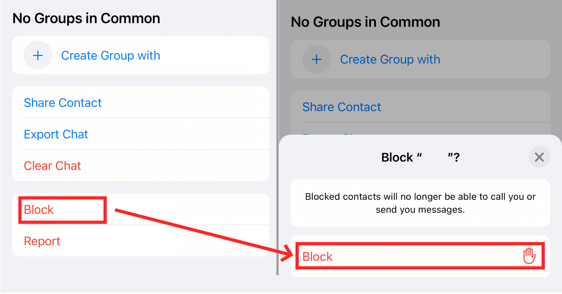 how to block contact on whatsapp