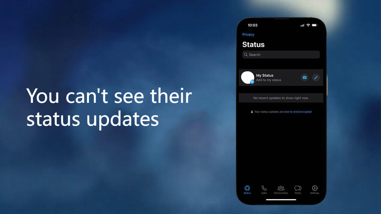 can't see status updates