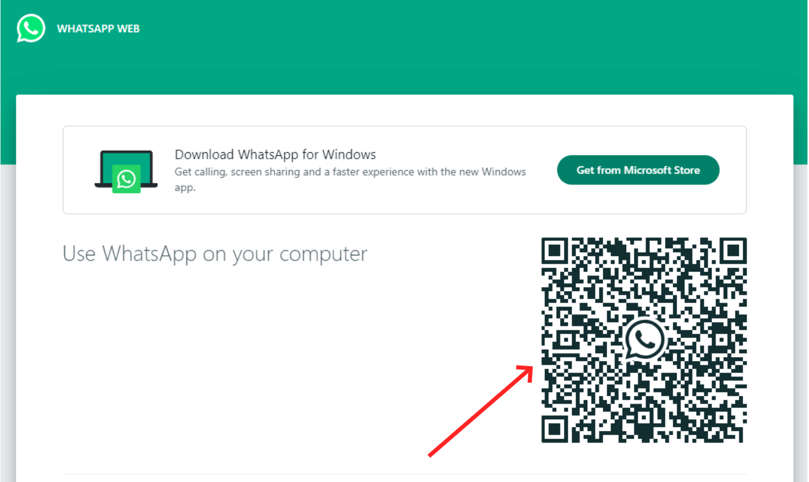 capture QR code to log in whatsapp web