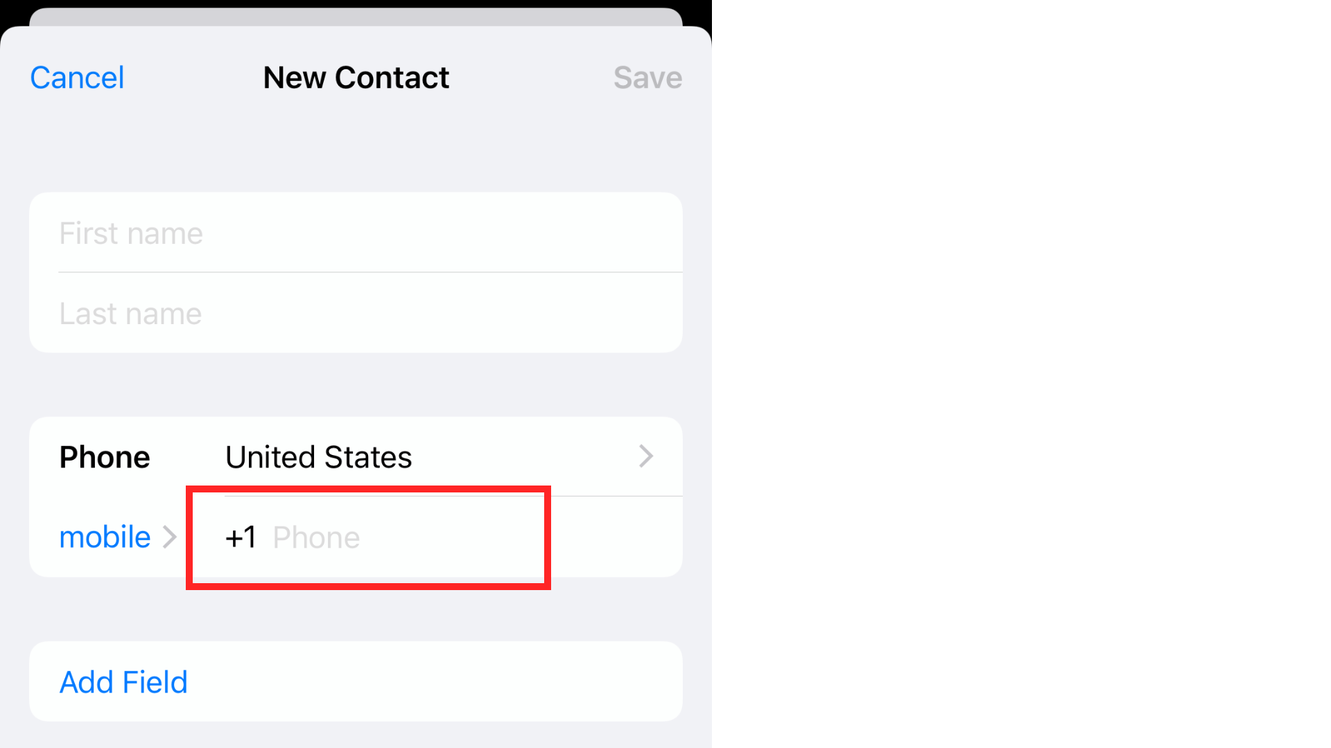 enter phone number to add new contact