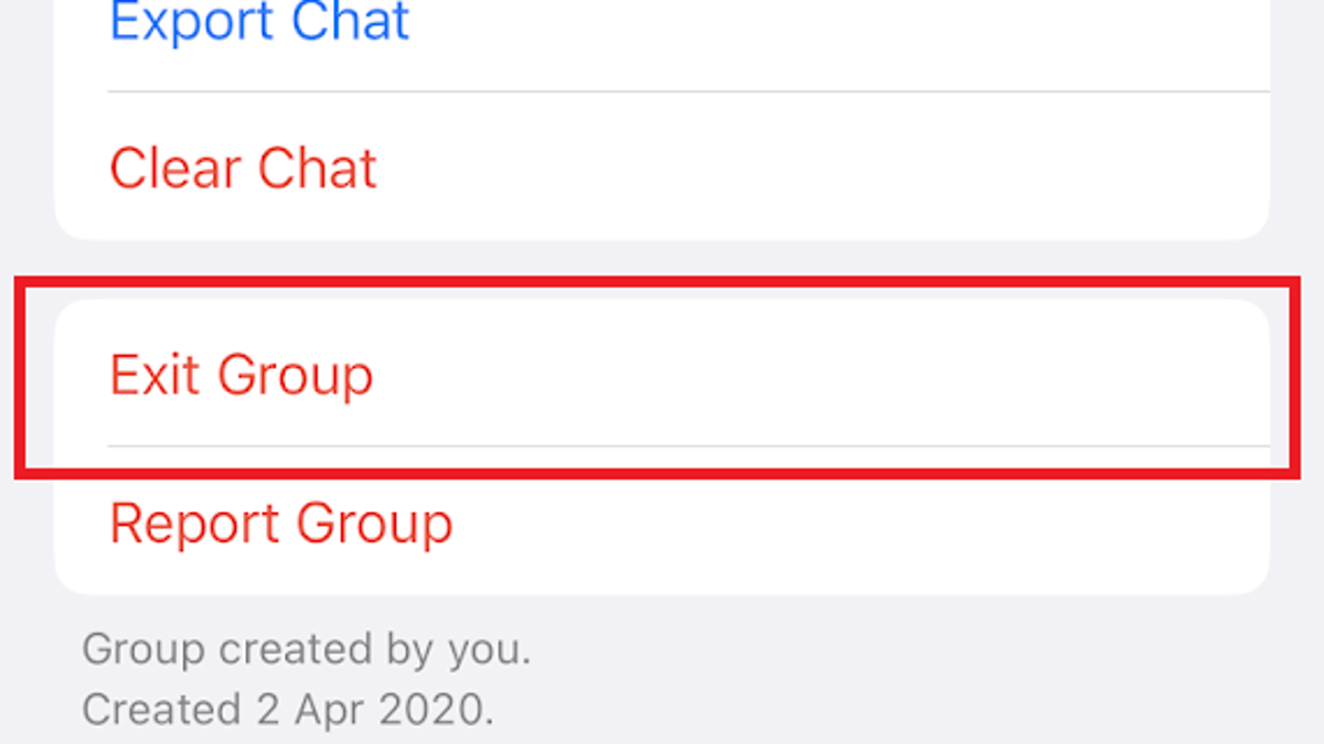 exit group on whatsapp