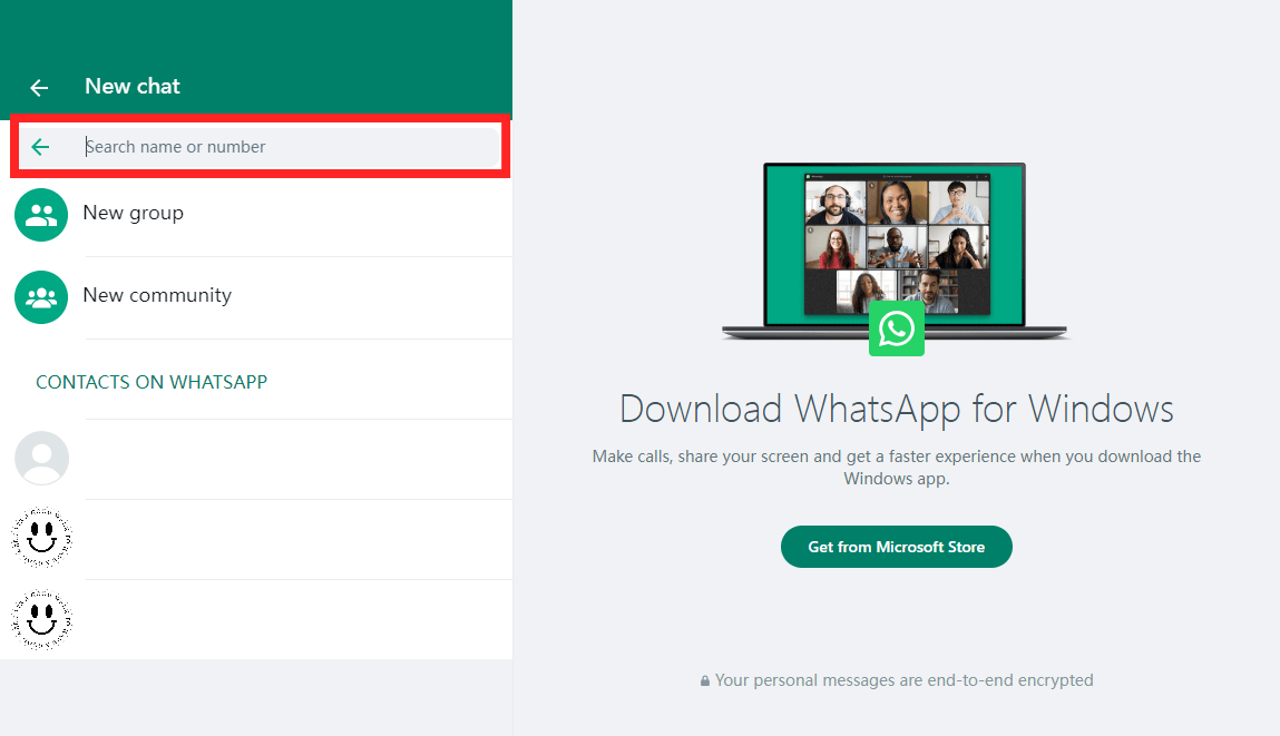 how to find someone on whatsapp with whatsapp web