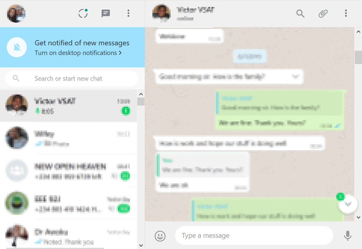 how to check chat history in whatsapp web
