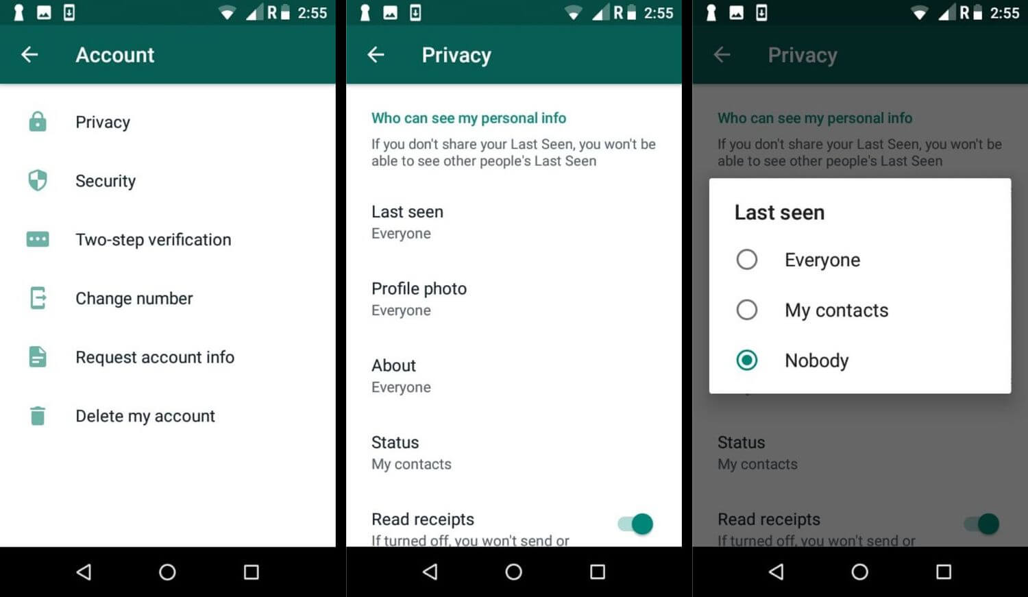 how to hide your last seen status on whatsapp