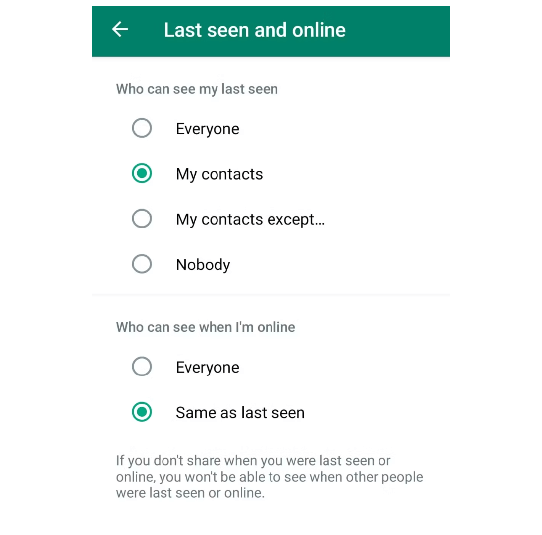 last seen on whatsapp not showing due to privacy preferences
