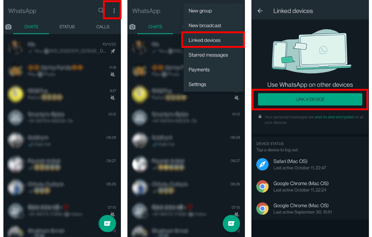 link a device on whatsapp on android