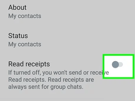 disable read receipts on whatsapp
