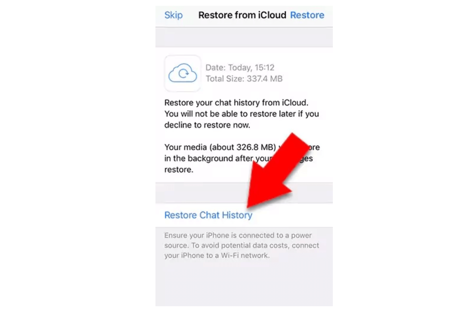 view whatsapp call history from icloud backup