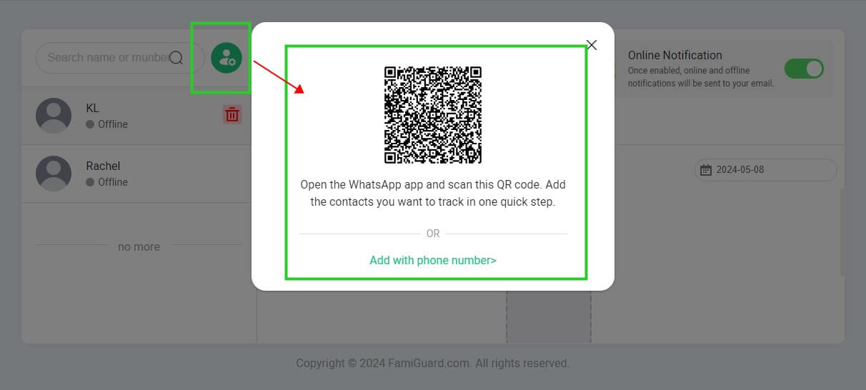 scan qr code or input numbers