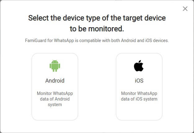 select the device of the target device to be monitored