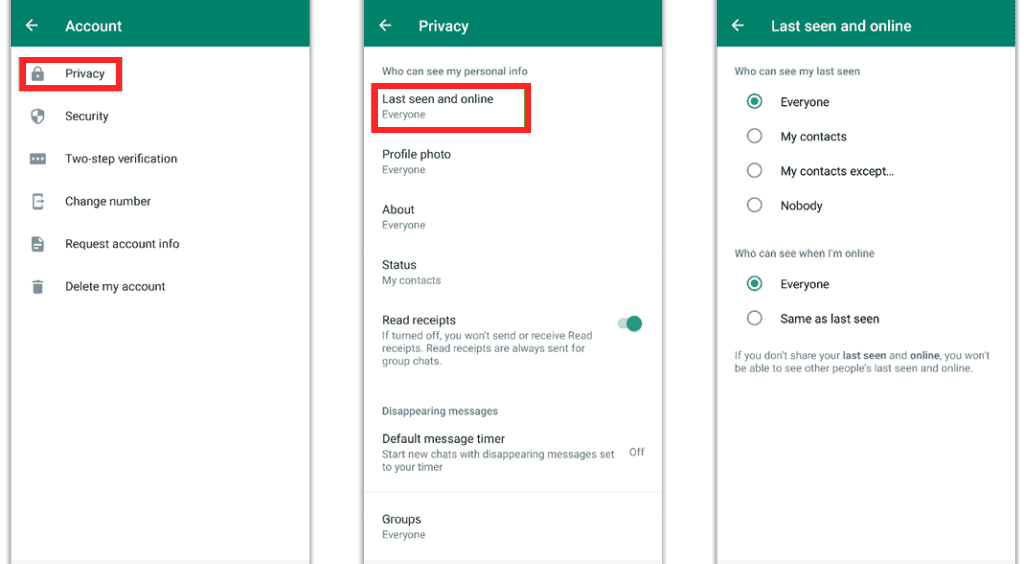 how to hide last seen on whatsapp on android