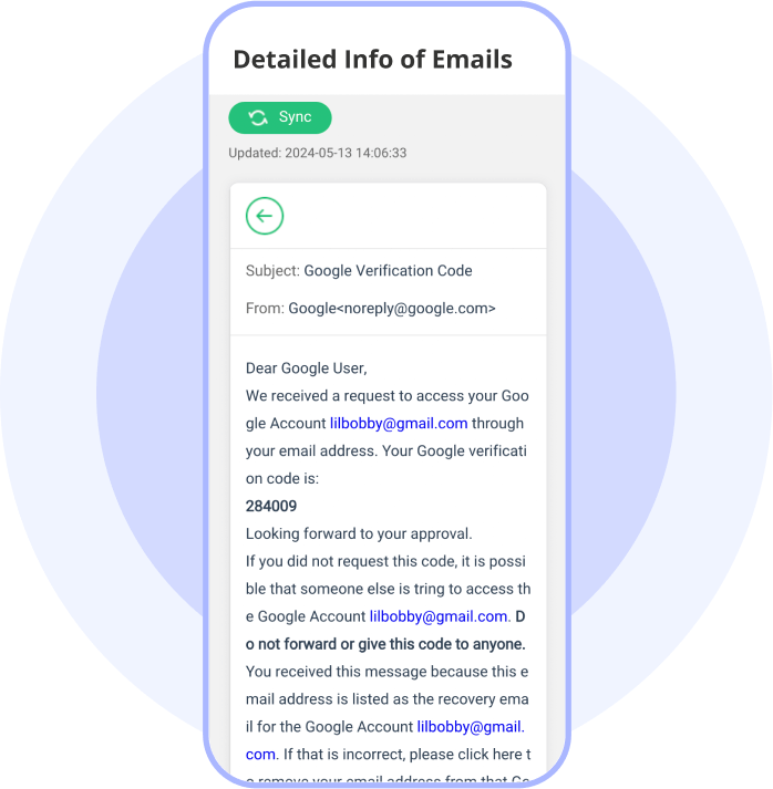 Detailed Info of Emails