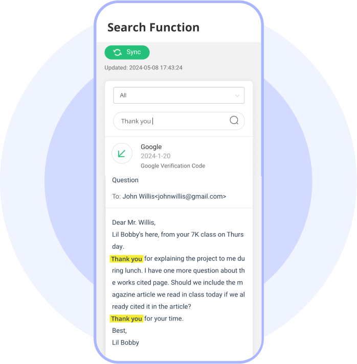 Built-in Search Function