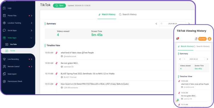 famiguard pro to view tiktok history