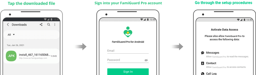 login and setup famiguard pro