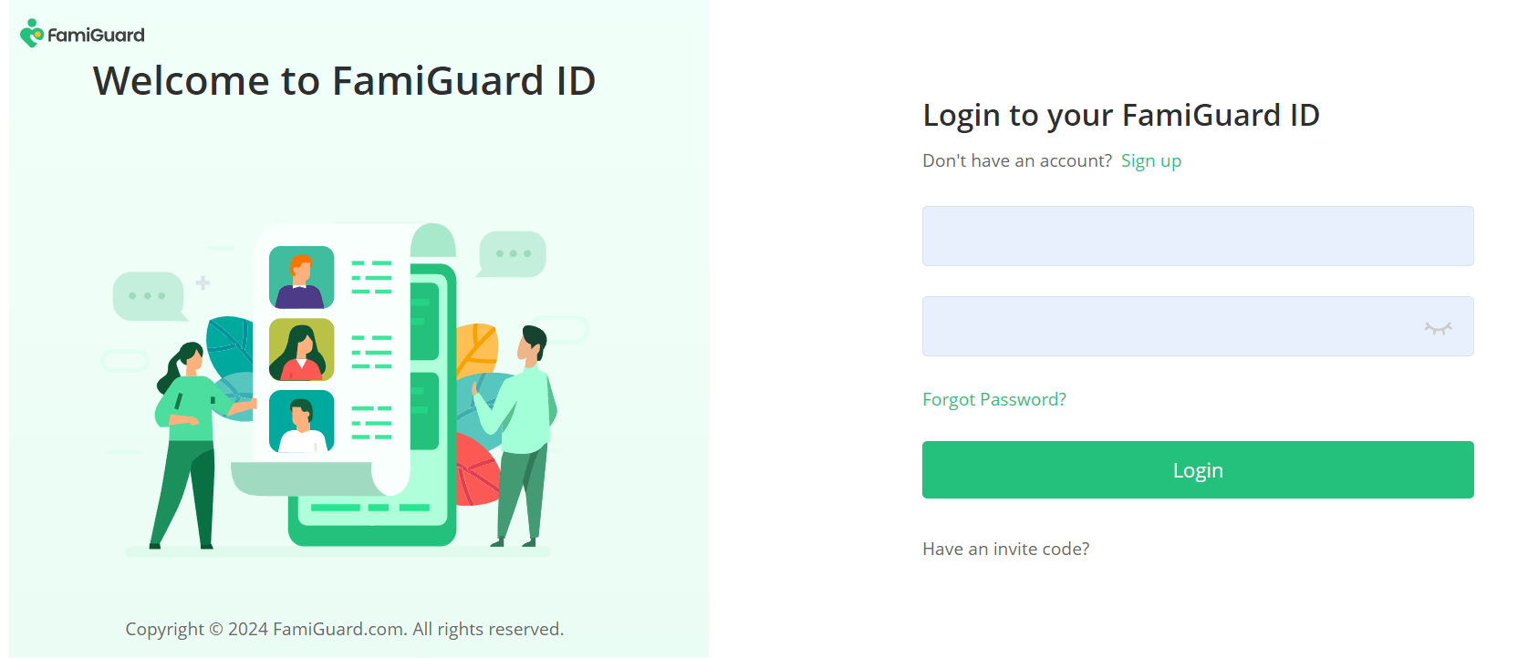 sign up famiguard for whatsapp