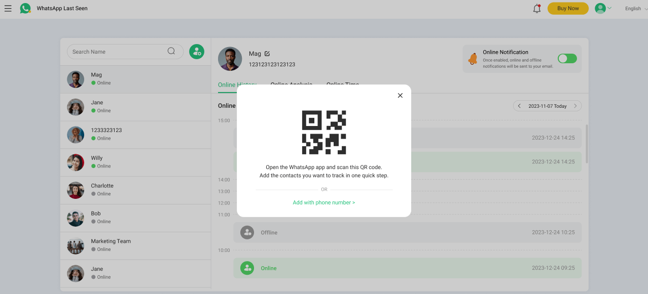 scan qr code to add contacts