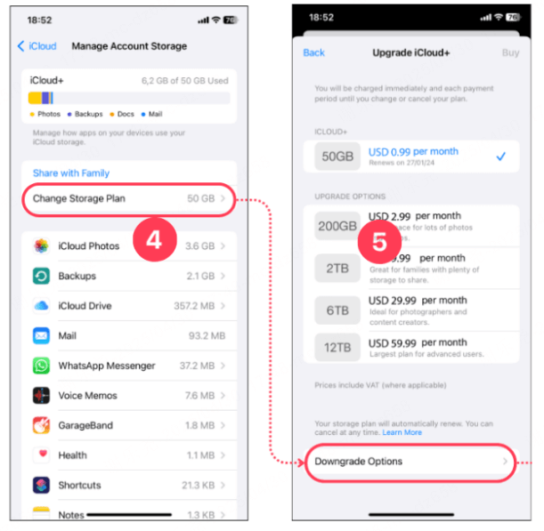 Vaihda iCloud+-sopimusta