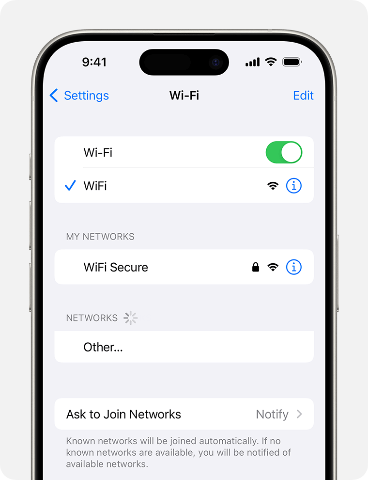 yhdistä Wi-Fi uudelleen