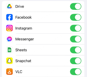 Sulje App Backup iCloud