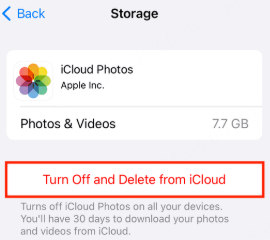 Deaktivoi ja poista iCloud-kuvat