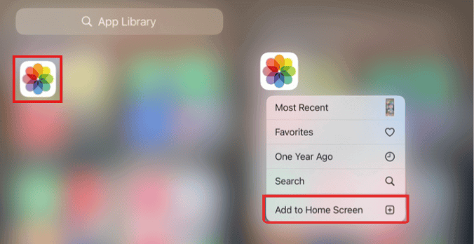 iPhone-valokuvasovellus puuttuu Sovelluskirjasto