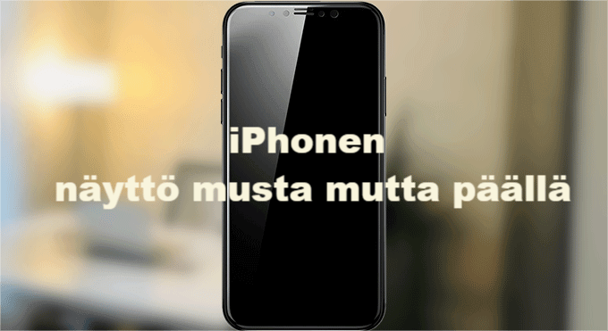 iphonen näyttö musta mutta päällä