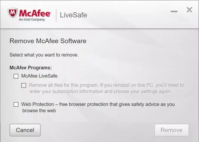 poista mcafee antivirus