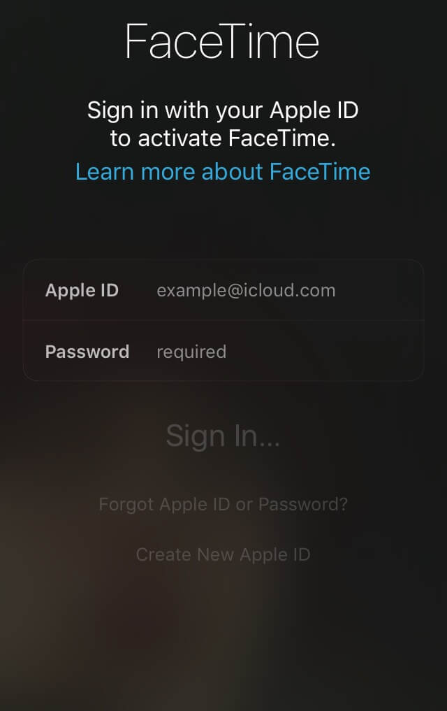 Kirjaudu sisään FaceTimeen Apple ID: llä