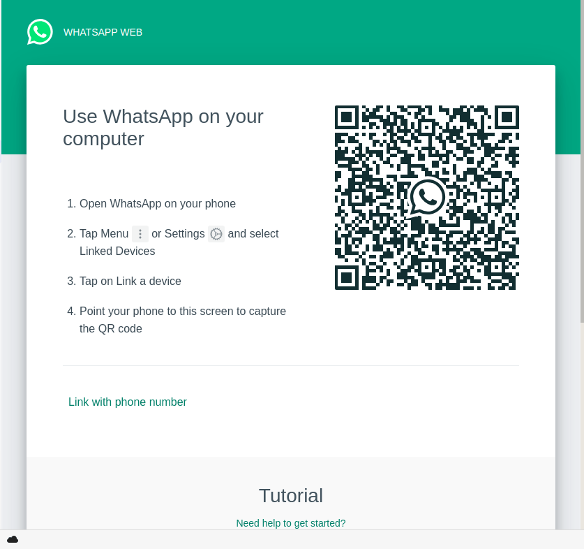 päivittää WhatsApp-verkkoversio