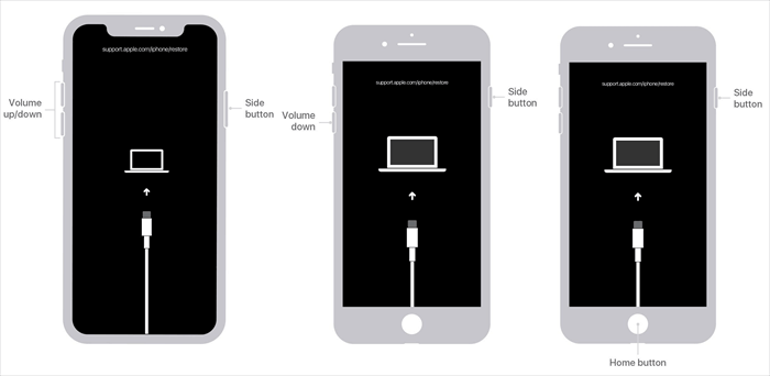 siirtyä iPhonen palautustilaan