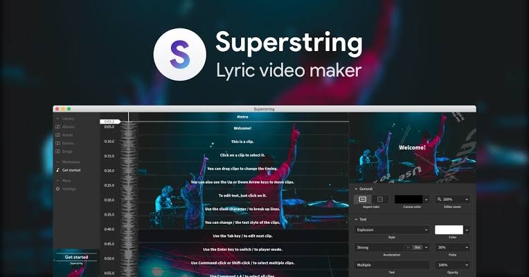 Superstring lyric video template