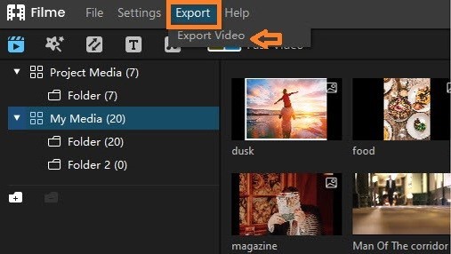 export the video
