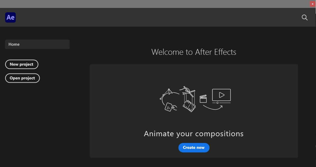 adobe after effects new project