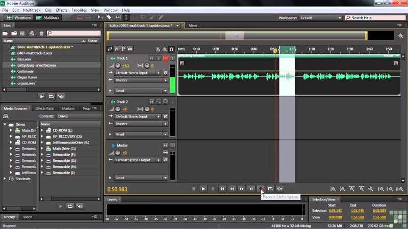 adobe audition interface