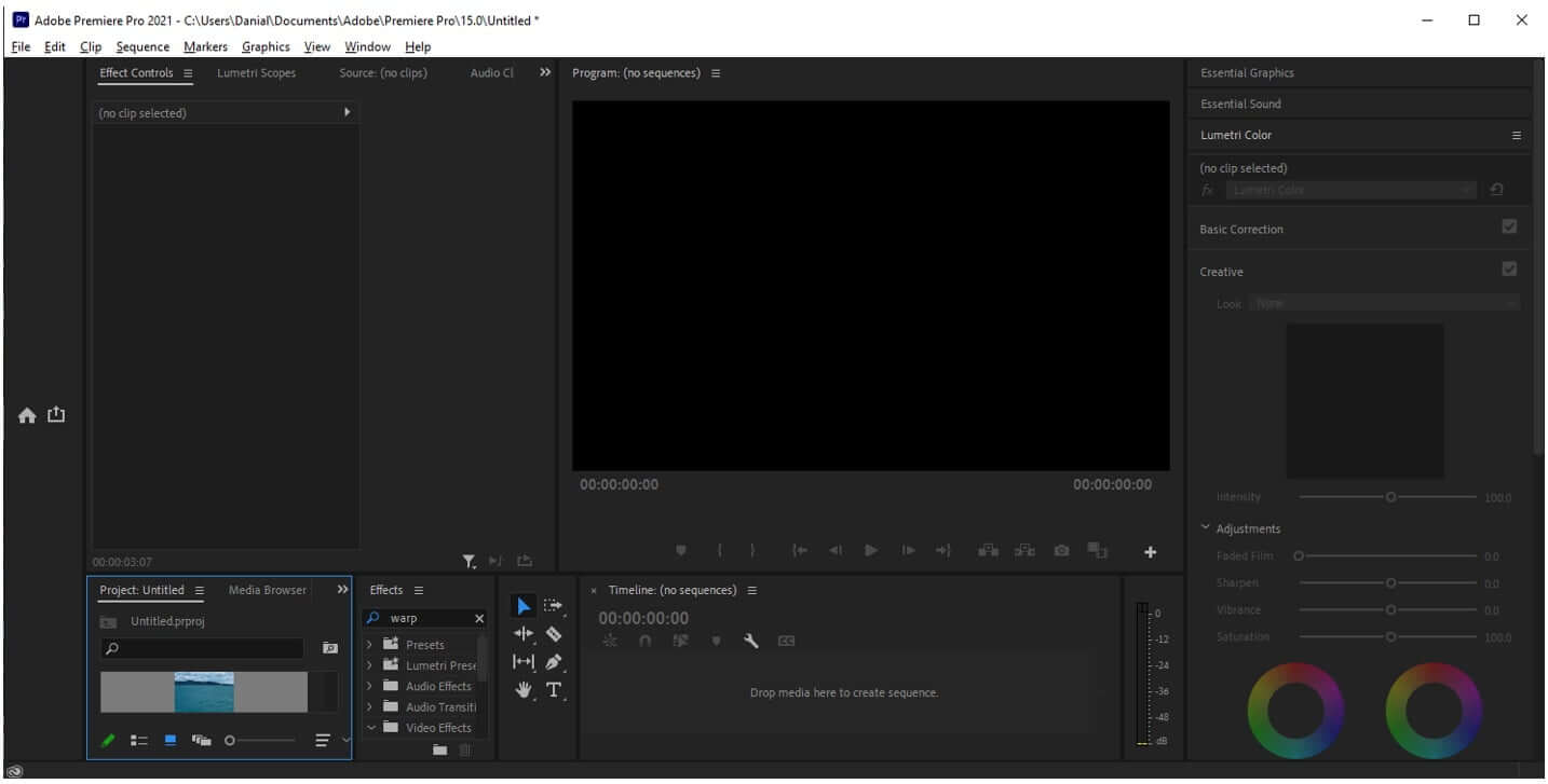 adobe premiere pro import video