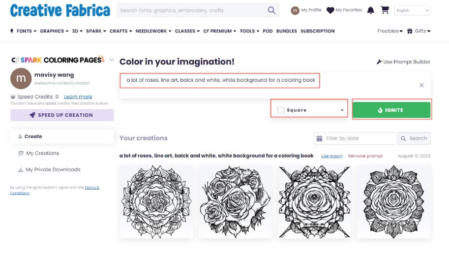 ai coloring book generator cf spark