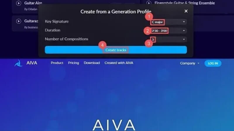 generator de cântece AI Aiva