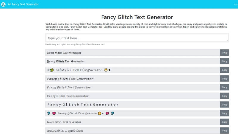 allfancytext minecraft glitch text generator