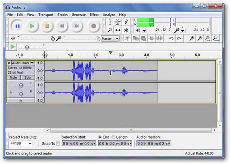 record voice on audacity